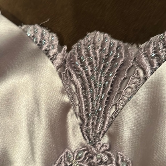 Montage By Mon Cheri Elegant Pewter Frost Gown W/Jacket Set Color Sz.12 - Picture 16 of 16